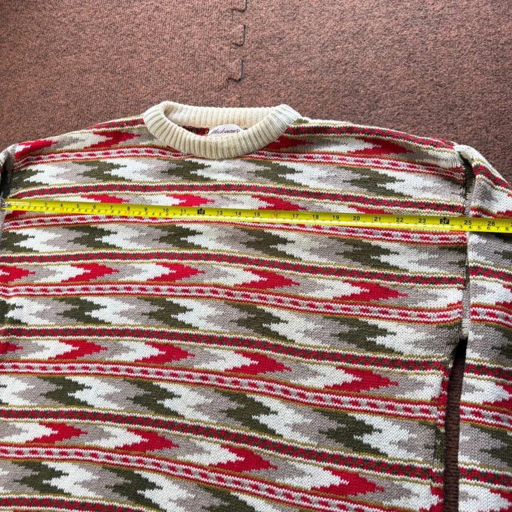 Vintage Mackinaw Woolens Mens‎ L Cotton Southwestern Geometric Sweater USA Made